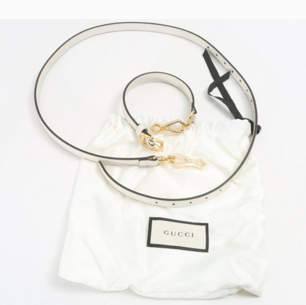 Gucci Cream Leather Shoulder Bag Strap